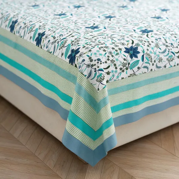 Sky_Blue_Floral_Print_King_Size_Bedsheet