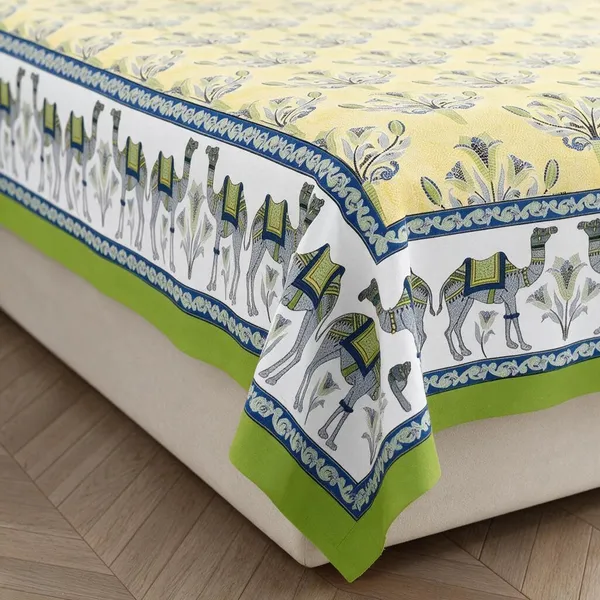 Yellow_Floral_Print_King_Size_Bedsheet