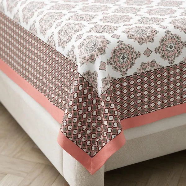 Dusty_Pink_Printed_Medallion_King_Size_Bedsheet