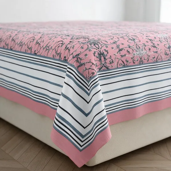Pink_Floral_Print_King_Size_Bedsheet