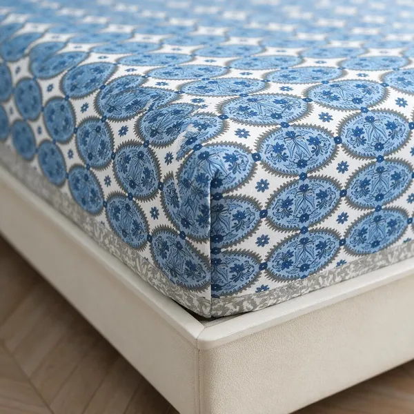 Blue_Geometric_Print_King_Size_Bedsheet