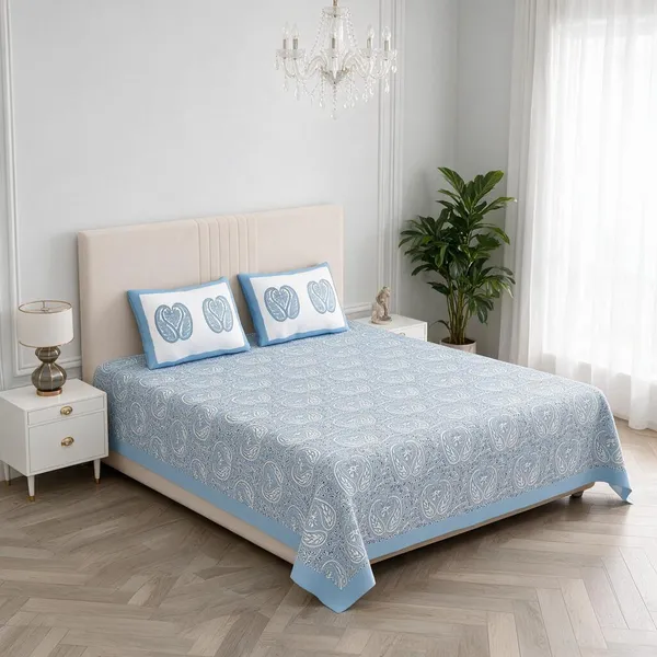 Blue_Paisley_Print_King_Size_Bedsheet