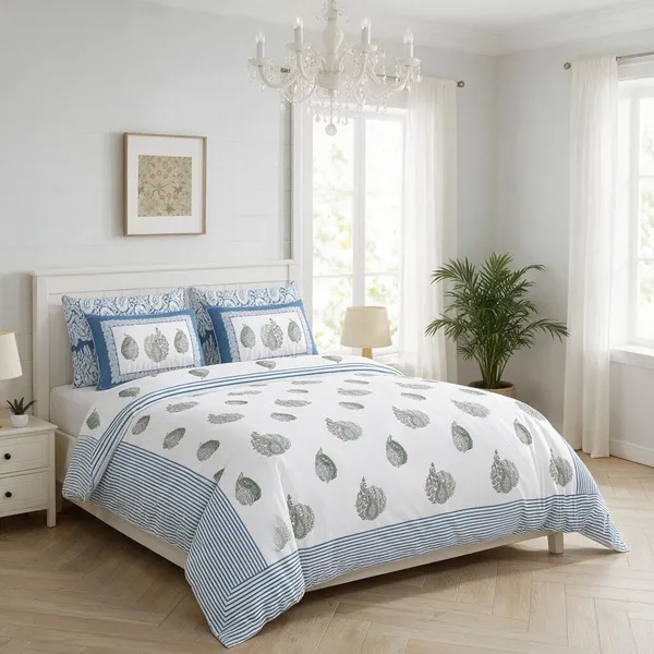 Blue_Peacock_Print_King_Size_Bedsheet