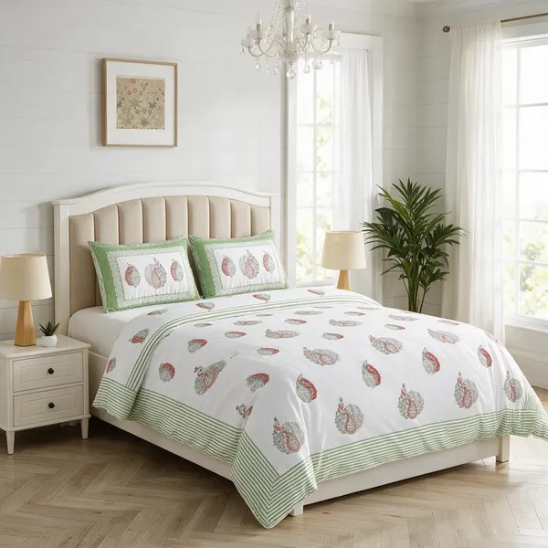 Sage_Green_Printed_Paisley_King_Size_Bedsheet