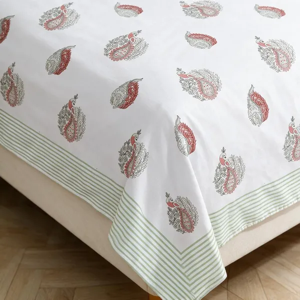 Sage_Green_Printed_Paisley_King_Size_Bedsheet