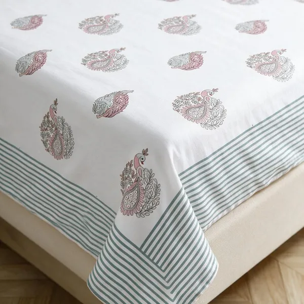 Mint_Paisley_Printed_King_Size_Bedsheet