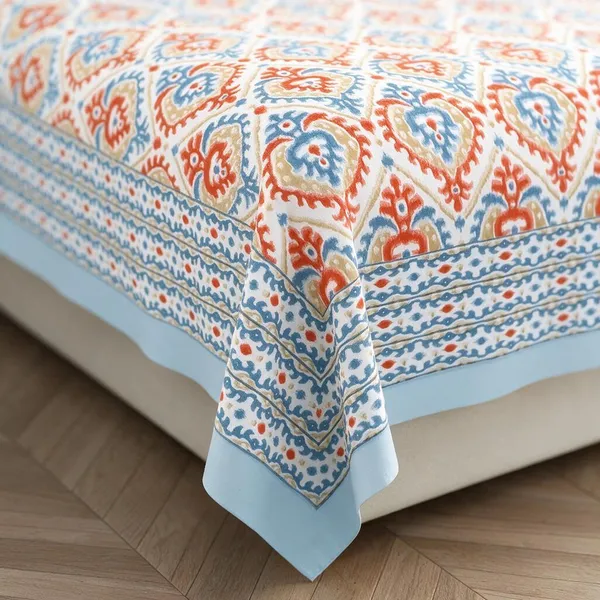Cobalt_Blue_Traditional_Paisley_Print_King_Size_Bedsheet