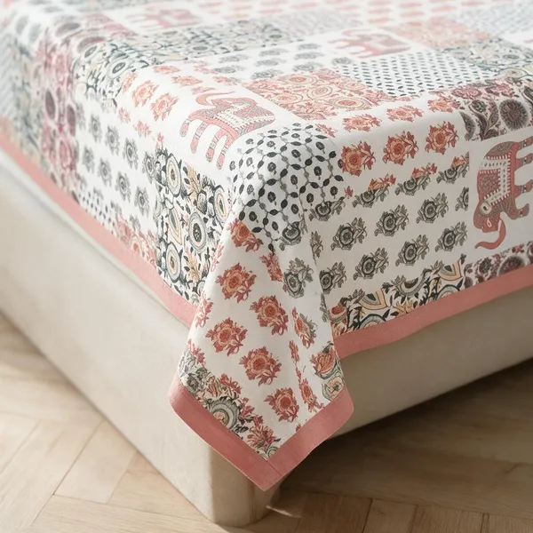 Rust_Red_Bohemian_Elephant_Print_King_Size_Bedsheet_Set