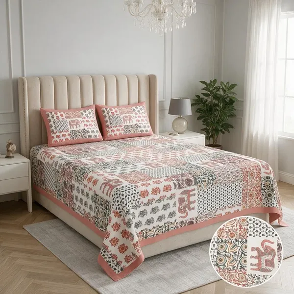 Rust_Red_Bohemian_Elephant_Print_King_Size_Bedsheet_Set