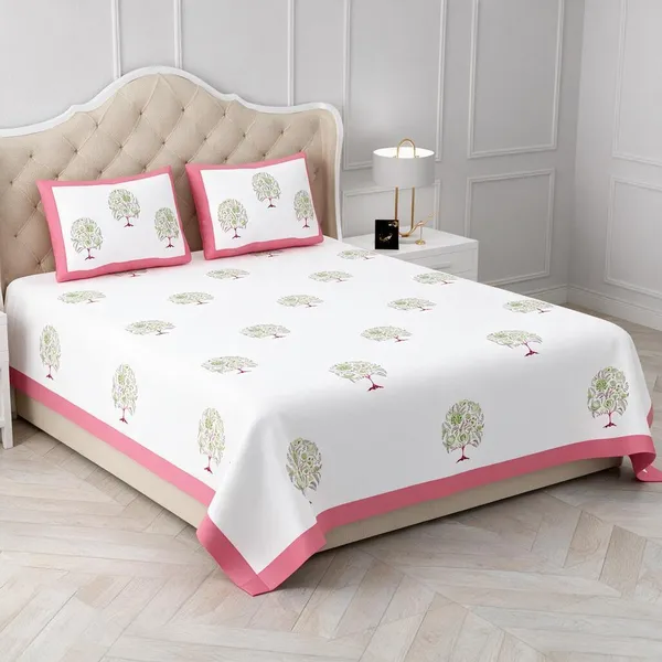Blush_Pink_Tree_Print_King_Size_Bedsheet_Set