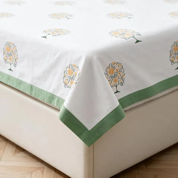 Emerald_Green_Floral_Print_King_Size_Bedsheet_Set