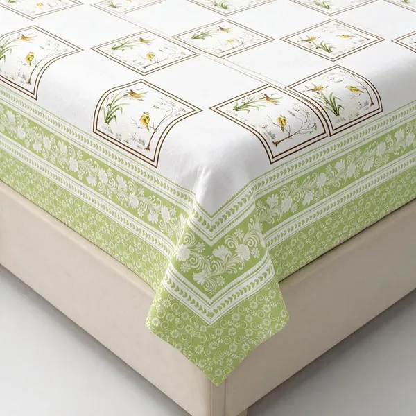 Green_Floral_Print_King_Size_Bedsheet