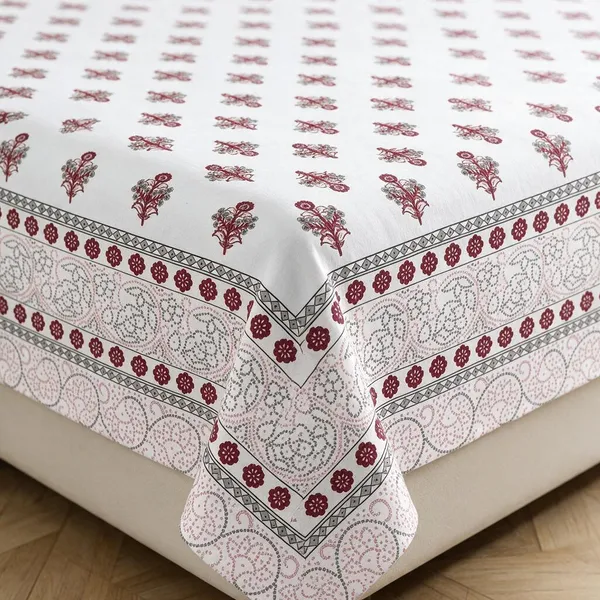Maroon_Floral_Print_King_Size_Bedsheet