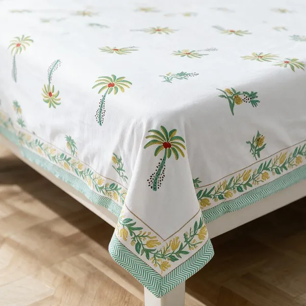 Mint_Green_Tropical_Palm_Print_King_Size_Bedsheet