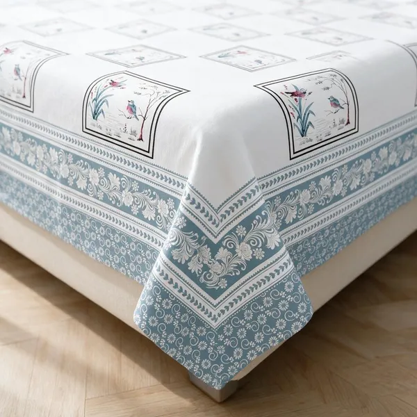 Powder_Blue_Botanical_Print_King_Size_Bedsheet