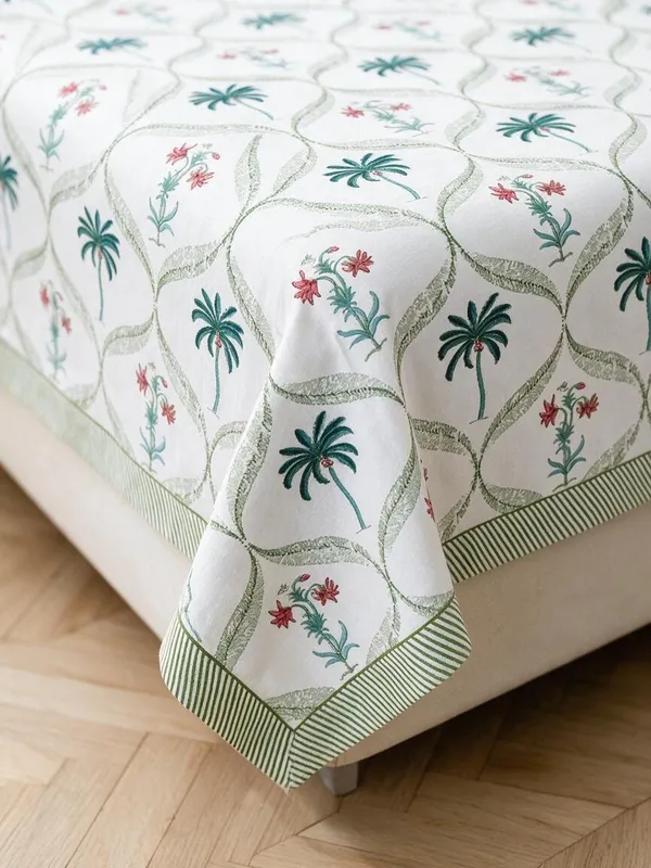 Teal_Printed_Floral_Pattern_King_Size_Bedsheet_Set