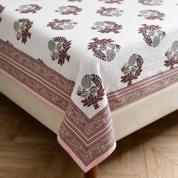 Berry_Pink_Floral_Print_King_Size_Bedsheet
