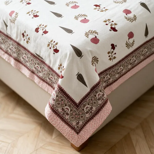 Maroon_And_White_Floral_Print_King_Size_Bedsheet_Set