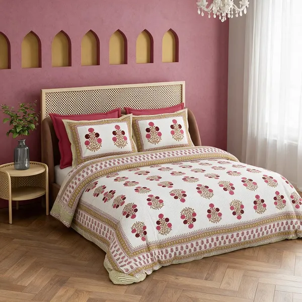 Rose_Pink_Fabric_Floral_Print_King_Size_Bedsheet_Set