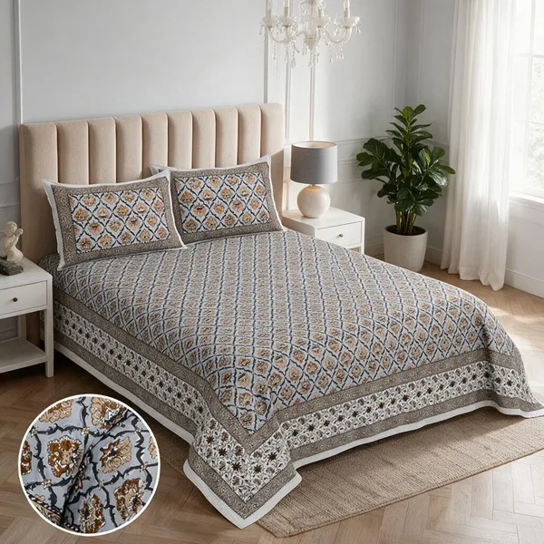 Grey_Printed_Geometric_Pattern_King_Size_Bedsheet_Set