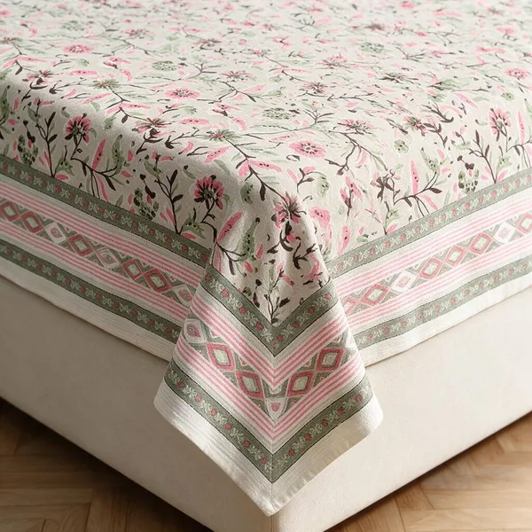 Pink_Floral_Print_King_Size_Bedsheet_Set