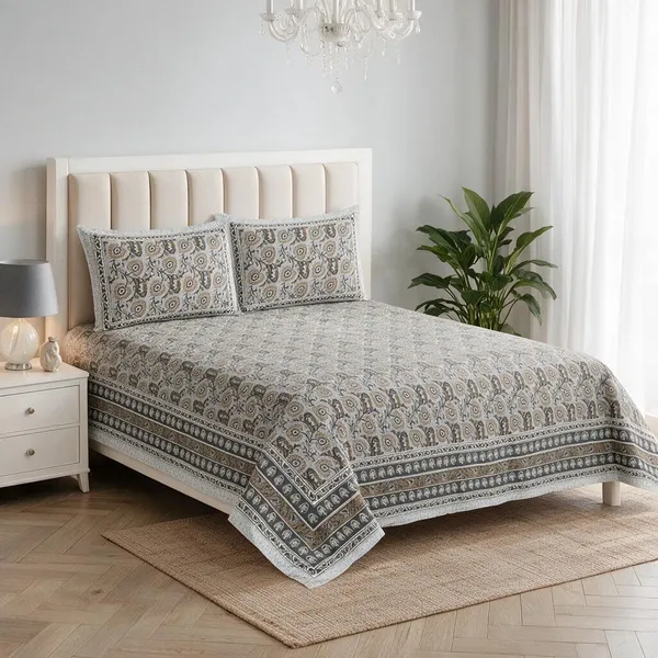 Grey_Printed_Paisley_King_Size_Bedsheet_Set