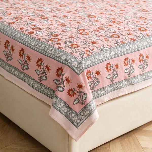 Pink_Floral_Print_King_Size_Bedsheet_Set