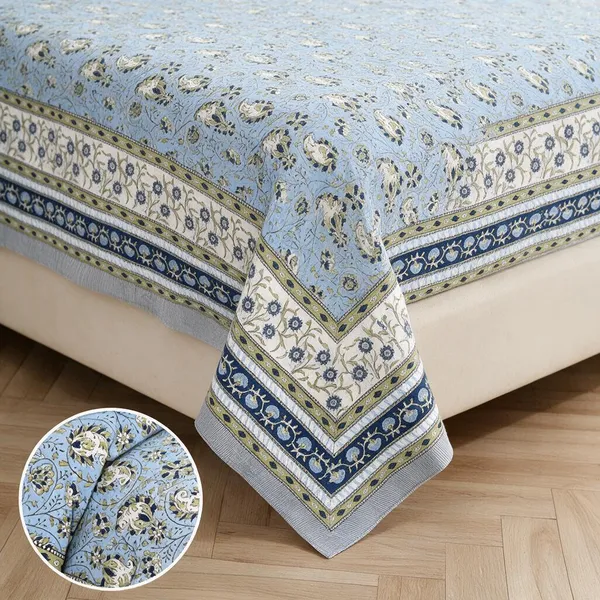 Powder_Blue_Floral_Printed_King_Size_Bedsheet_Set
