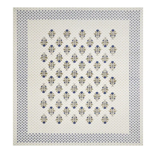 Navy_And_White_Floral_Print_King_Size_Bedsheet