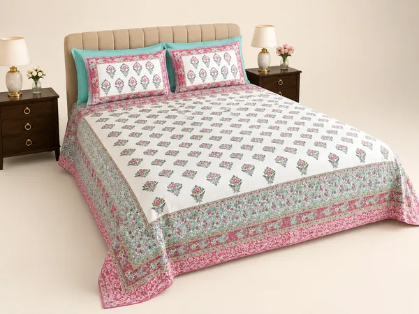 Floral_Print_King_Size_aesthetic_Bedsheet_Set_Thread_Count_140_GSM_200
