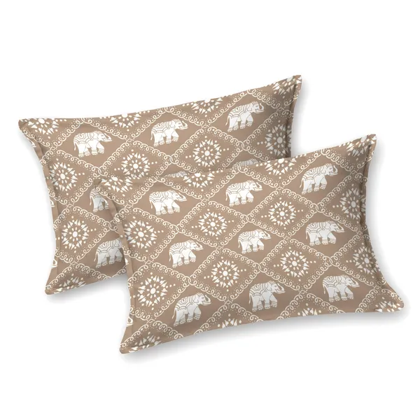 Brown_Printed_Elephant_Pattern_King_Size_Bedsheet