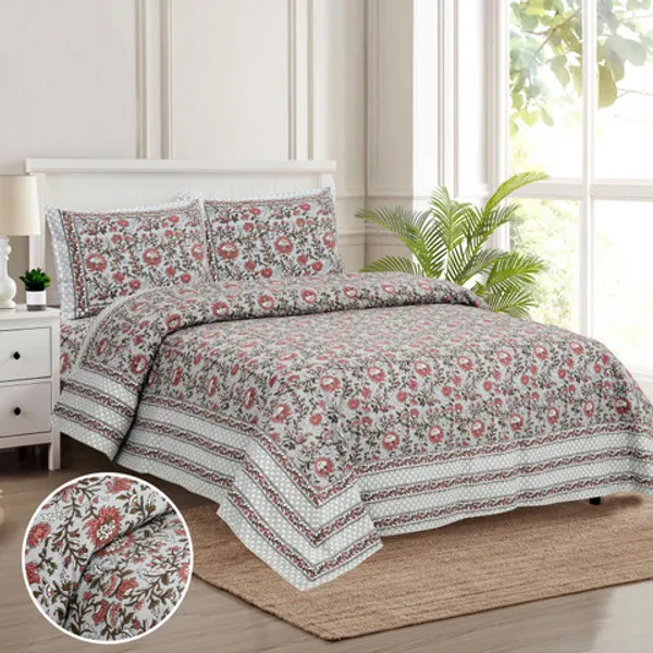 Dusty_Rose_Floral_Print_King_Size_Bedsheet