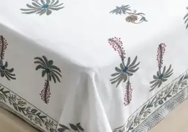 Powder_Blue_Botanical_Print_King_Size_Bedsheet_Set