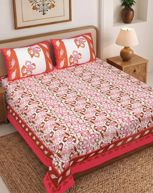 Floral_Print_Double_Bedsheet_With_Pillow_Covers_Thread_Count_140_GSM_200