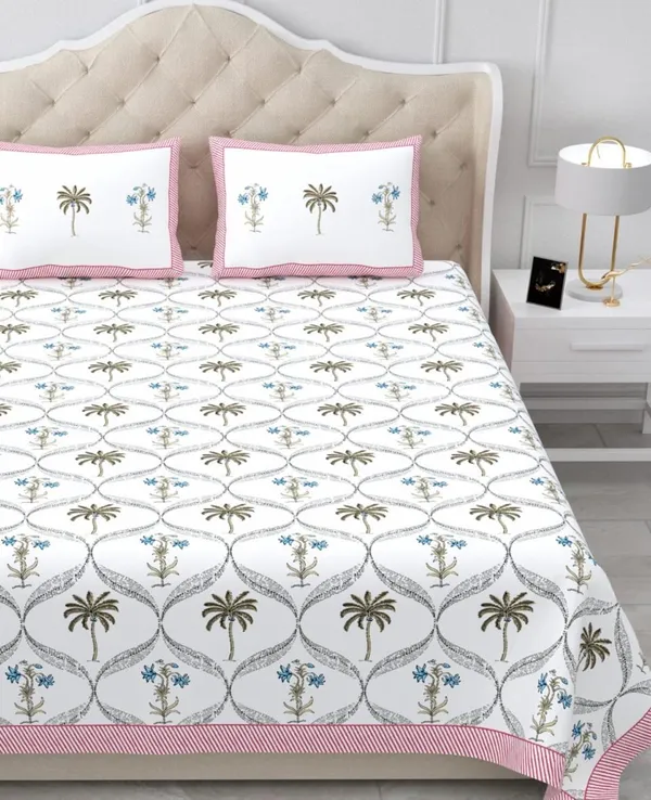 Pink_Floral_Print_King_Size_Bedsheet_Set