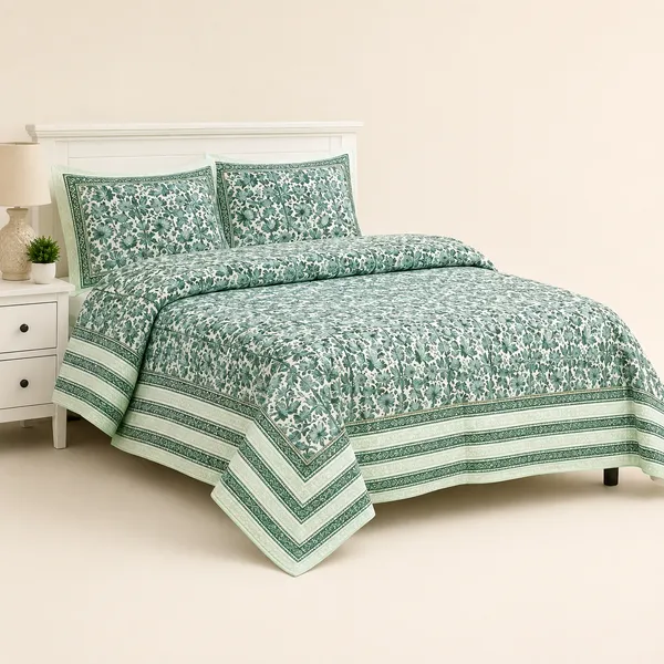 Mint_Floral_Print_King_Size_Bedsheet_Set_Thread_Count_140_GSM_200