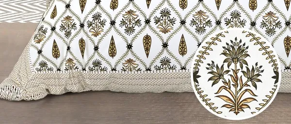 Mustard_Gold_Printed_Floral_King_Size_Bedsheet_Set