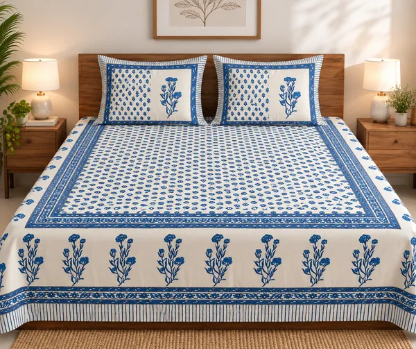 Pure_Cotton_King_Size_Bedsheet_with_2_Pillow_Covers_–_Royal_Blue_Jaipuri_Floral_-_Neel_Bagh_Thread_Count_140_GSM_200