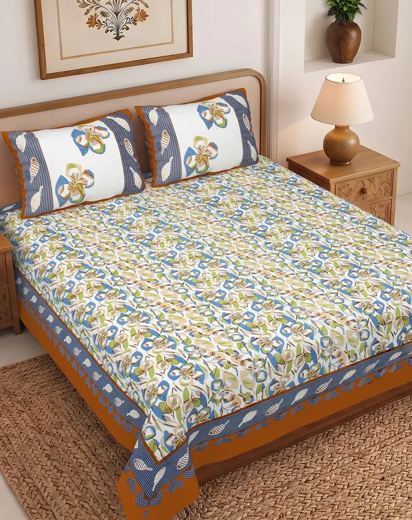 Floral_Print_Double_Bedsheet_Set_With_Pillow_Covers_Thread_Count_140_GSM_200