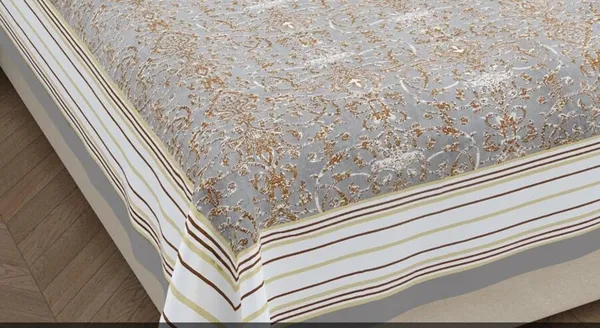 Grey_Floral_Print_King_Size_Bedsheet_Set