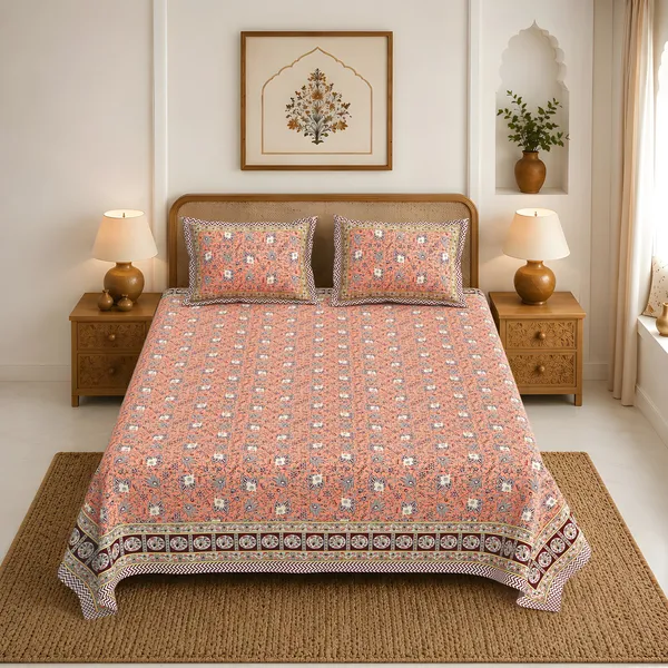 Pink_Traditional_Floral_Print_Bed_Sheet_Thread_Count_140_GSM_200