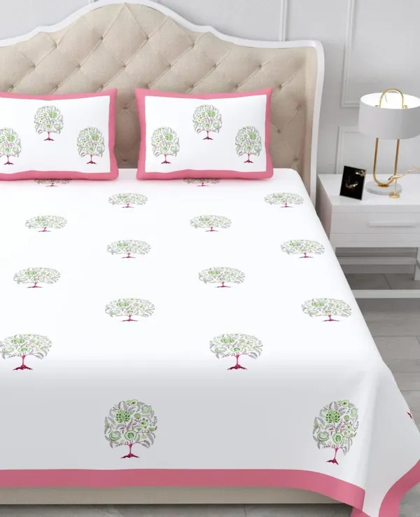 Blush_Pink_Tree_Print_King_Size_Bedsheet_Set