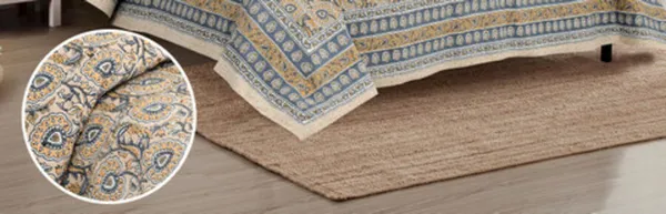 Beige_Printed_Paisley_King_Size_BedsheetThread_Count_140_GSM_200