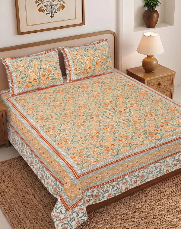 Floral_Print_Bedsheet_Set_With_Pillow_Covers_Thread_Count_140_GSM_200