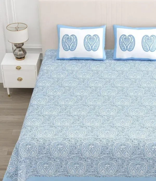 Blue_Paisley_Print_King_Size_Bedsheet