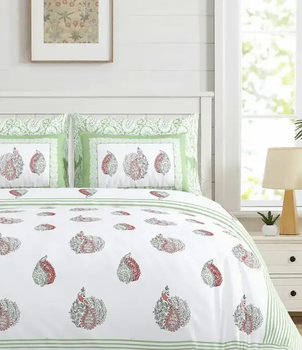 Sage_Green_Printed_Paisley_King_Size_Bedsheet
