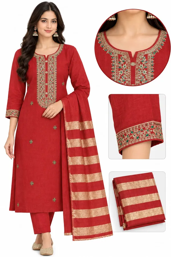 Red_Embroidered_Ethnic_Suit_Set_for_Women
