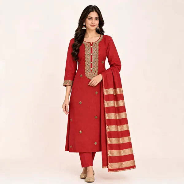 Red_Embroidered_Ethnic_Suit_Set_for_Women