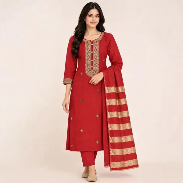 Red_Embroidered_Ethnic_Suit_Set_for_Women