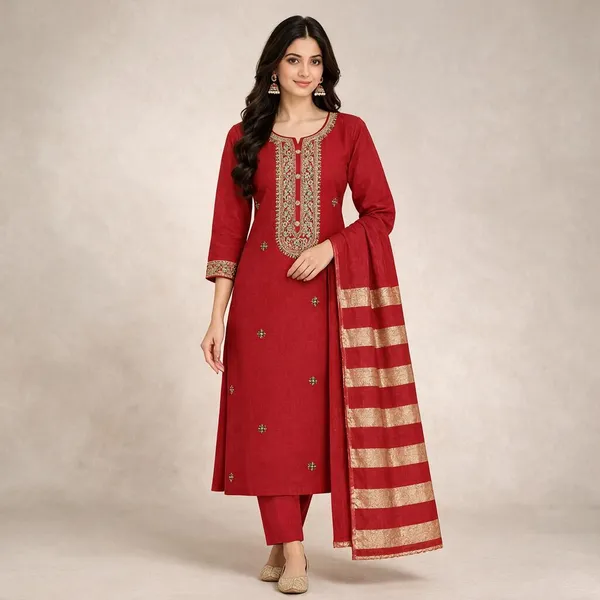 Red_Embroidered_Ethnic_Suit_Set_for_Women